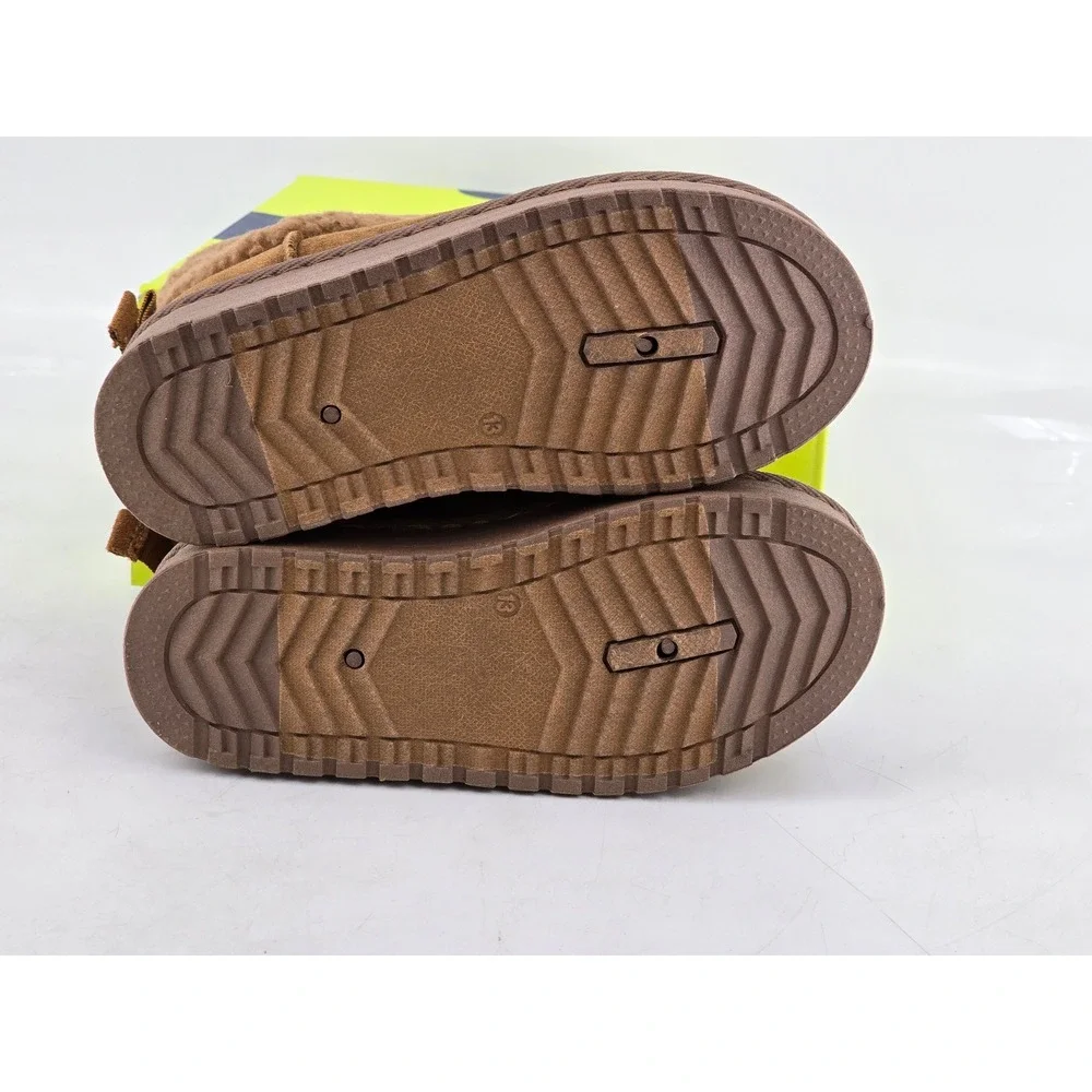 White Mountain Ladybug Boots Kids 13 Chestnut Fabric Faux Fur Bow - New